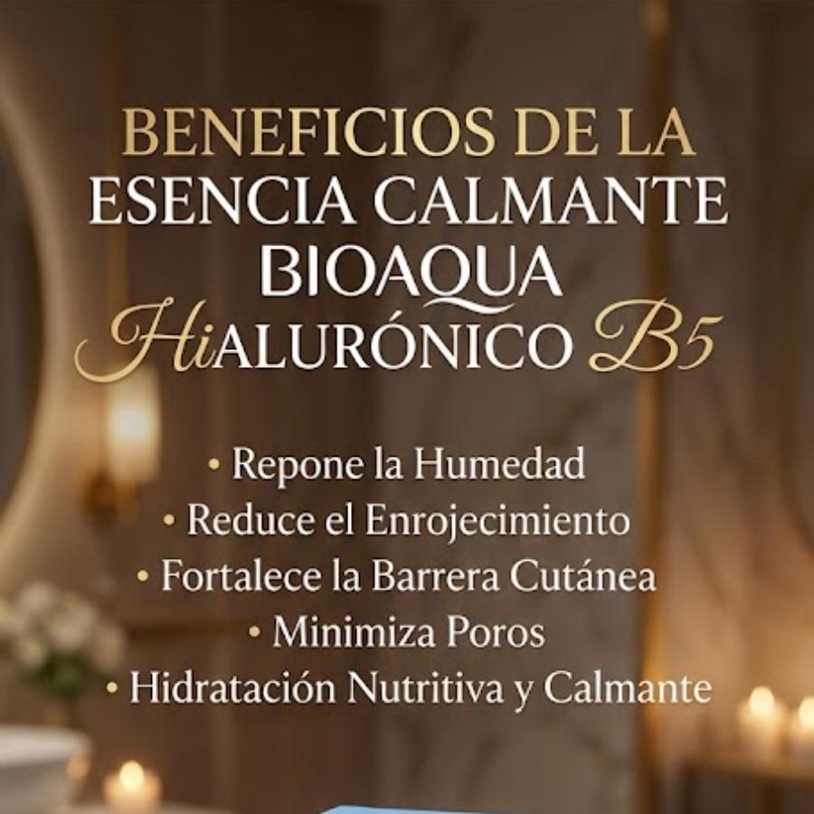 BIOAQUA Hyaluronic Acid + Vitamina B5 – Esencia Reparadora Calmante 30ml